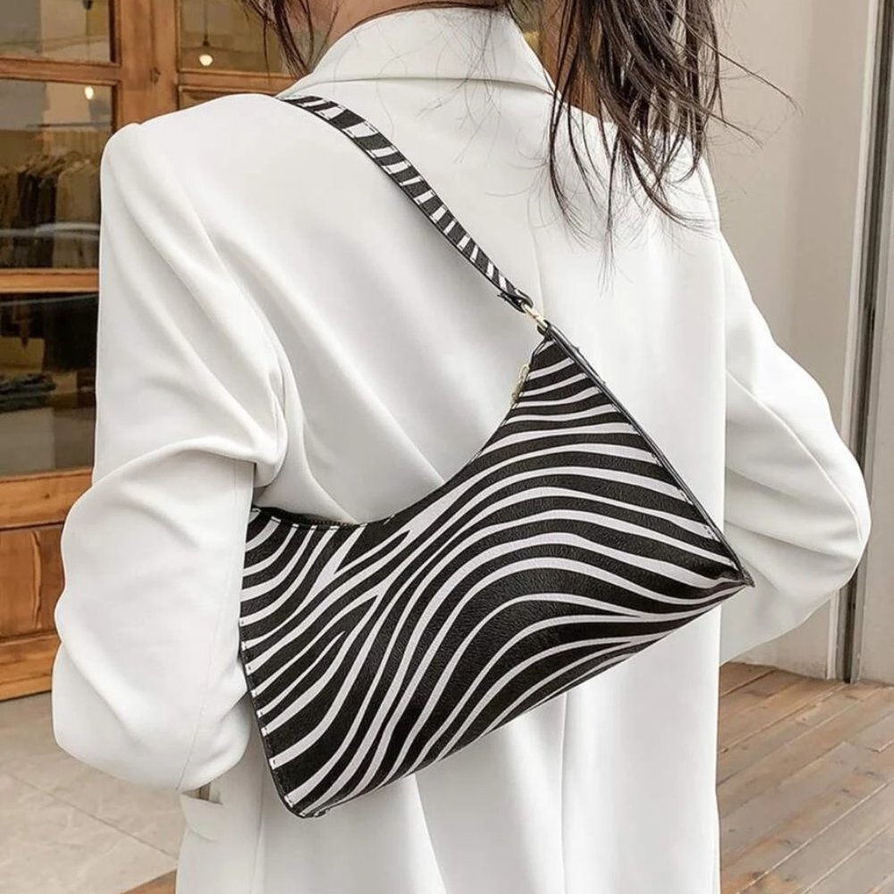 Medium Baguette Bag Zebra Stripe Pattern
